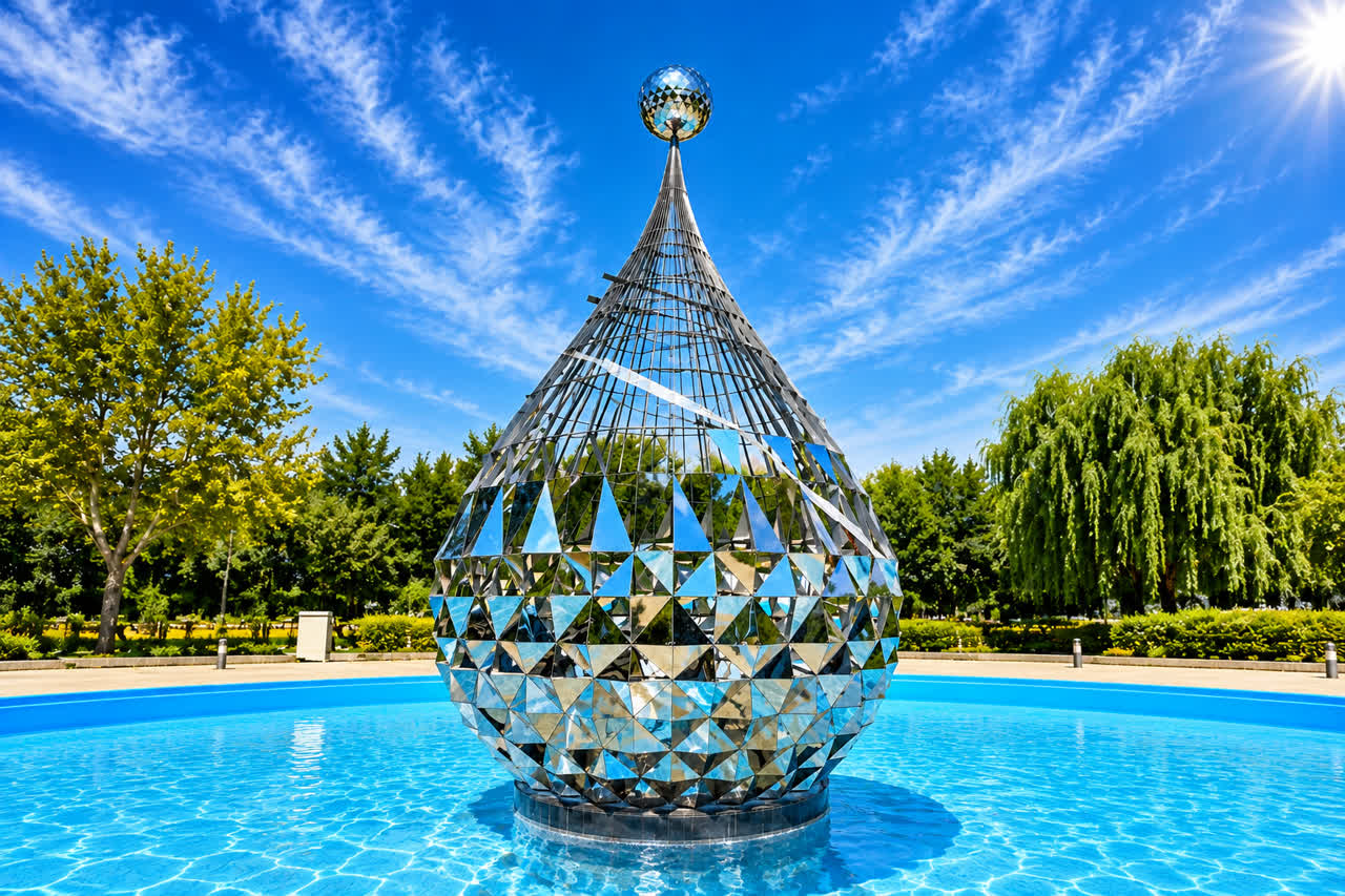 نماد ۵ متری زایندهرود در اصفهان رونمایی شد